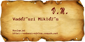 Vadászi Miklós névjegykártya