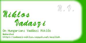 miklos vadaszi business card