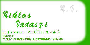 miklos vadaszi business card